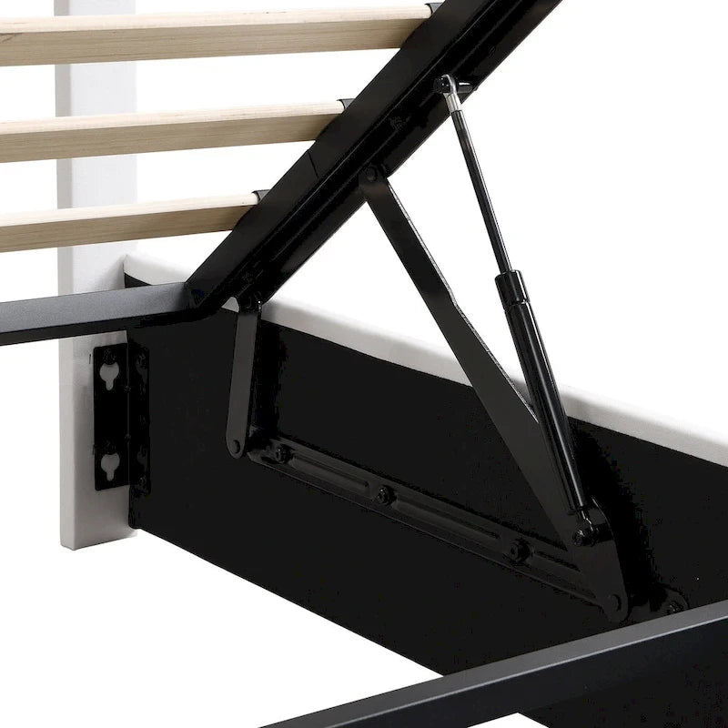 Upholstered Platform Bed with Hydraulic Storage System