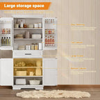 72in Kitchen Storage Pantry Cabinet for Dining Room,Adjustable Shelves