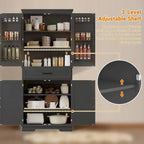 72in Kitchen Storage Pantry Cabinet for Dining Room,Adjustable Shelves