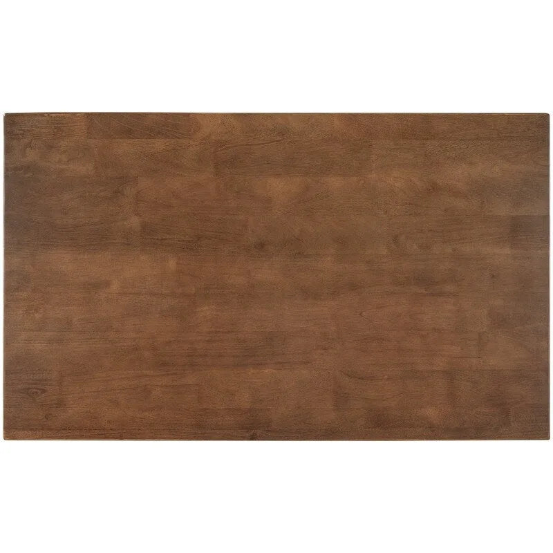 Solid Wood Rustic 45-Inch Fixed Kitchen Island, Rubberwood Butcher Block Dining & Prep Table With Two Open Shelves .