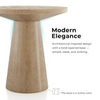Furniture of America Vitten Modern Round Solid Wood Pedestal End Table