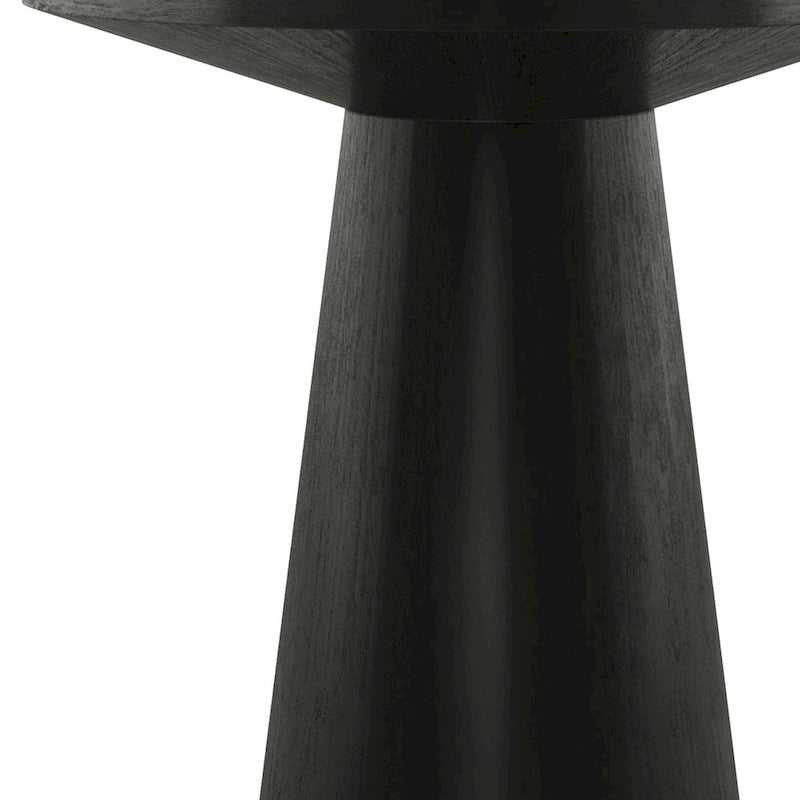 Furniture of America Vitten Modern Round Solid Wood Pedestal End Table