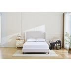 Windsor Headboard Upholstered Wingback Platform Bed