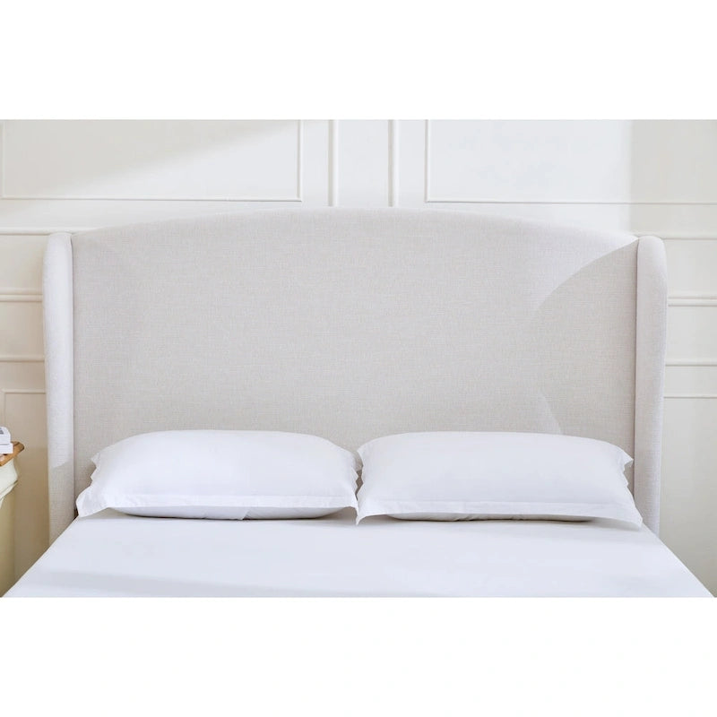 Windsor Headboard Upholstered Wingback Platform Bed