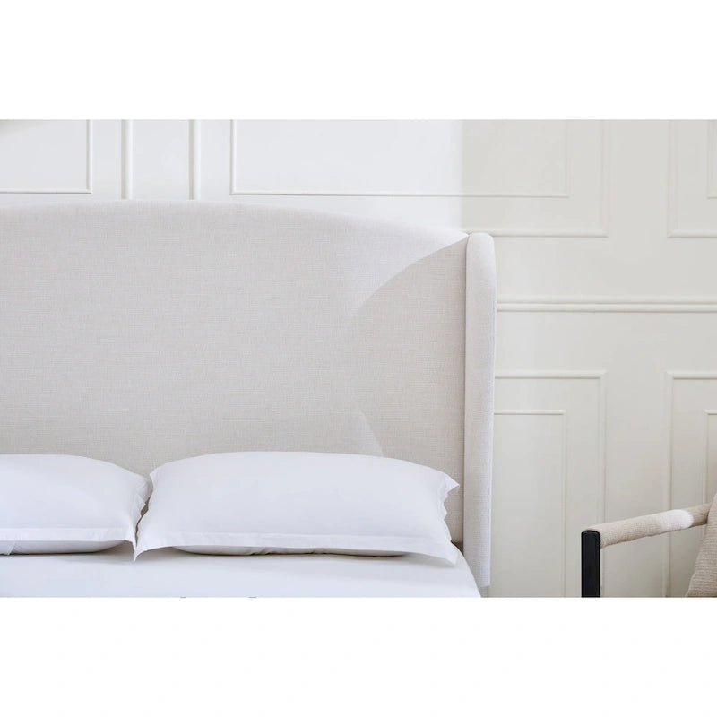 Windsor Headboard Upholstered Wingback Platform Bed
