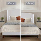 Windsor Headboard Upholstered Wingback Platform Bed