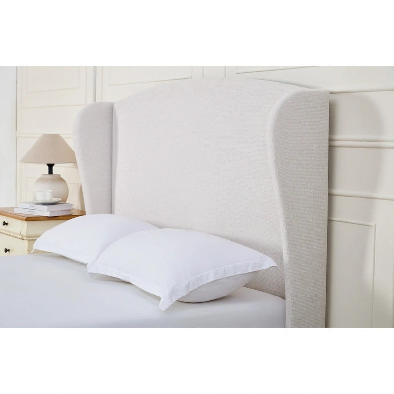 Windsor Headboard Upholstered Wingback Platform Bed