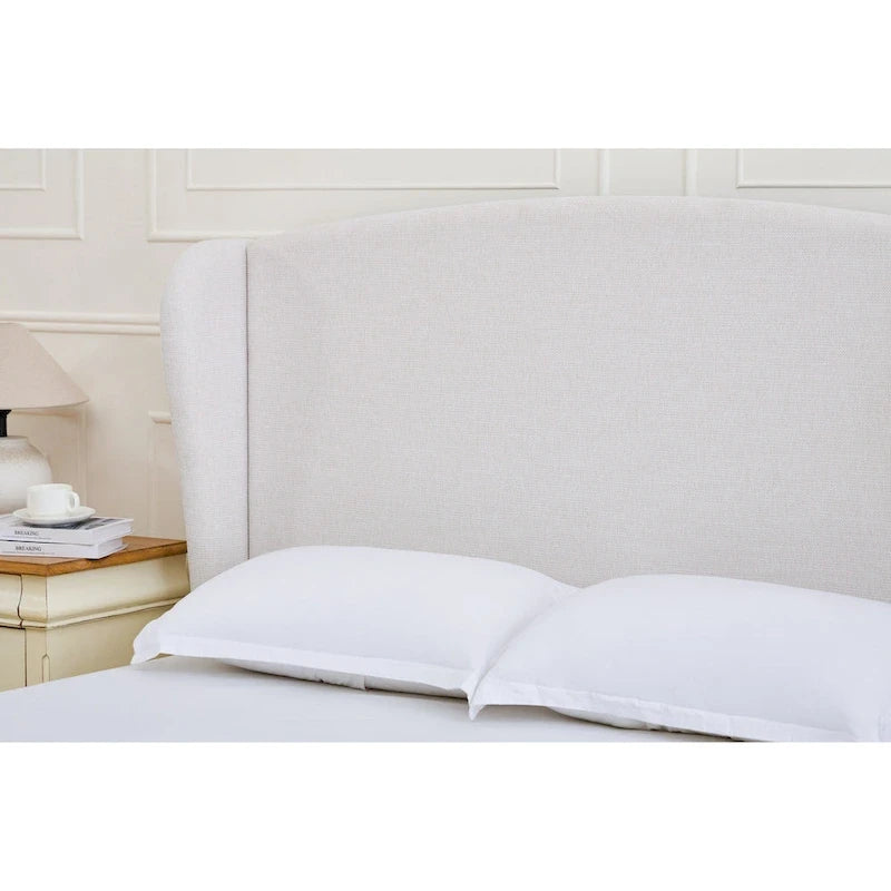 Windsor Headboard Upholstered Wingback Platform Bed