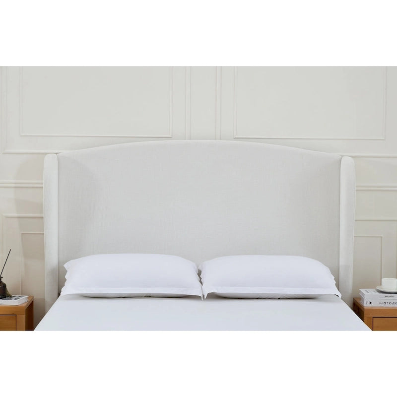 Windsor Headboard Upholstered Wingback Platform Bed