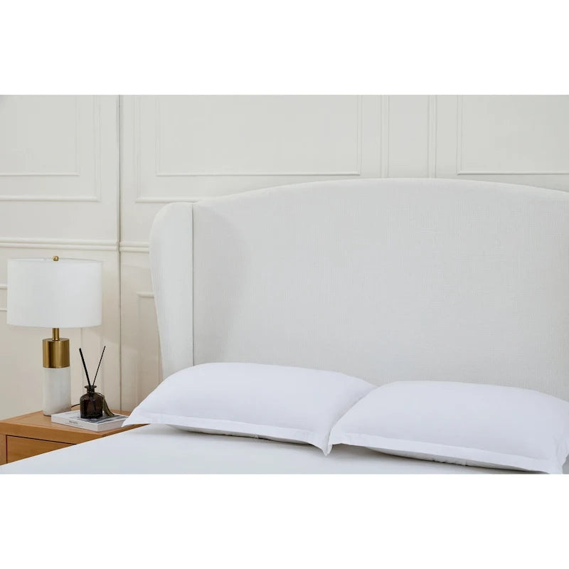 Windsor Headboard Upholstered Wingback Platform Bed