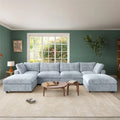 157.48 Modular Sectional Sofa Couch, Modern Deep Seat Sleeper Sofa for Living Room