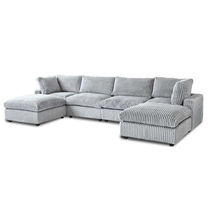 157.48 Modular Sectional Sofa Couch, Modern Deep Seat Sleeper Sofa for Living Room