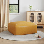 35 Genuine Leather Ottoman, Upholstered Ottoman for Living Room