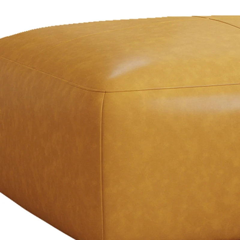 35 Genuine Leather Ottoman, Upholstered Ottoman for Living Room