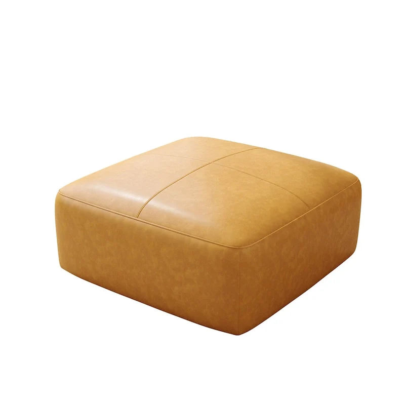 35 Genuine Leather Ottoman, Upholstered Ottoman for Living Room