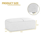 Genuine Leather Ottoman, 43 Upholstered Bench for Living Room and Bedroom