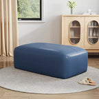 Genuine Leather Ottoman, 43 Upholstered Bench for Living Room and Bedroom