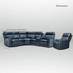 105 W Genuine Leather Power Sectional with Recliner Sofa Set with Triple Power, Single Console, USB&USB-C Ports