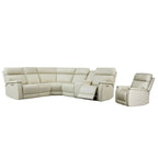 105 W Genuine Leather Power Sectional with Recliner Sofa Set with Triple Power, Single Console, USB&USB-C Ports