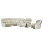 105 W Genuine Leather Power Sectional with Recliner Sofa Set with Triple Power, Single Console, USB&USB-C Ports