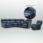105 W Genuine Leather Power Sectional with Recliner Sofa Set with Triple Power, Single Console, USB&USB-C Ports