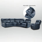 105 W Genuine Leather Power Sectional with Recliner Sofa Set with Triple Power, Single Console, USB&USB-C Ports