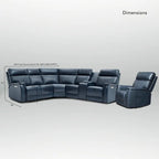 105 W Genuine Leather Power Sectional with Recliner Sofa Set with Triple Power, Single Console, USB&USB-C Ports