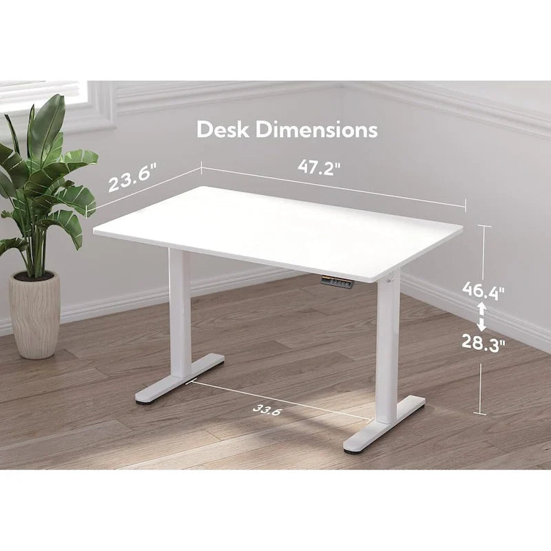 Claiks Glass Standing Desk, White Standing Desk Adjustable Height