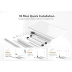 Claiks Glass Standing Desk, White Standing Desk Adjustable Height