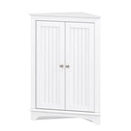Home Floor Corner Cabinet with Two Doors and Shelves - 12.4D x 23.62W x 31.89H