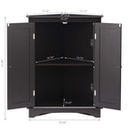 Home Floor Corner Cabinet with Two Doors and Shelves - 12.4D x 23.62W x 31.89H