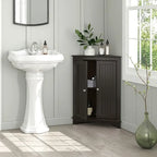 Home Floor Corner Cabinet with Two Doors and Shelves - 12.4D x 23.62W x 31.89H