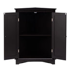 Home Floor Corner Cabinet with Two Doors and Shelves - 12.4D x 23.62W x 31.89H