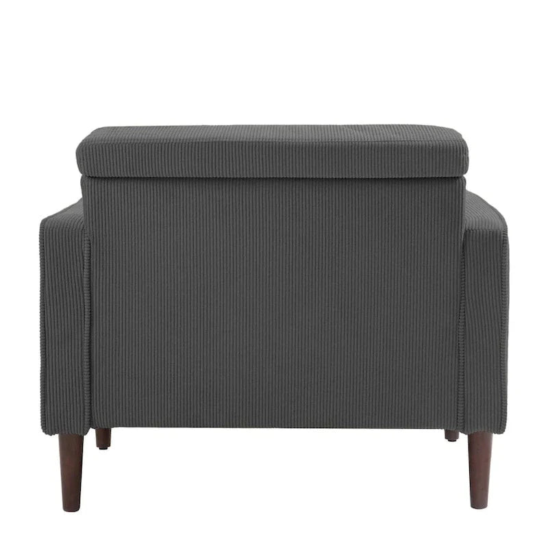 Modern Upholstered Accent Chairs, Corduroy Wide Armchairs For Living Room