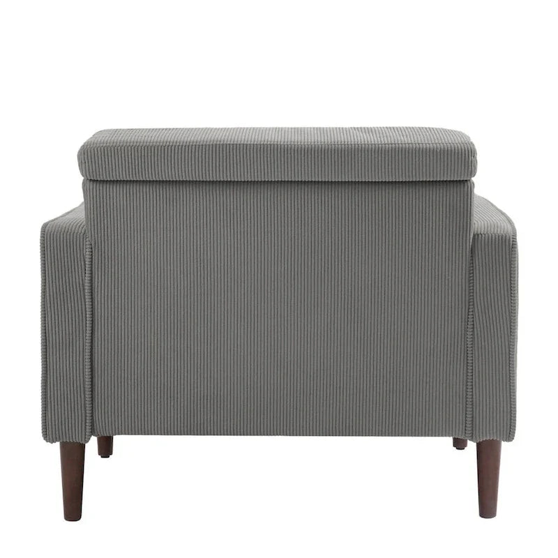 Modern Upholstered Accent Chairs, Corduroy Wide Armchairs For Living Room