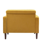 Modern Upholstered Accent Chairs, Corduroy Wide Armchairs For Living Room