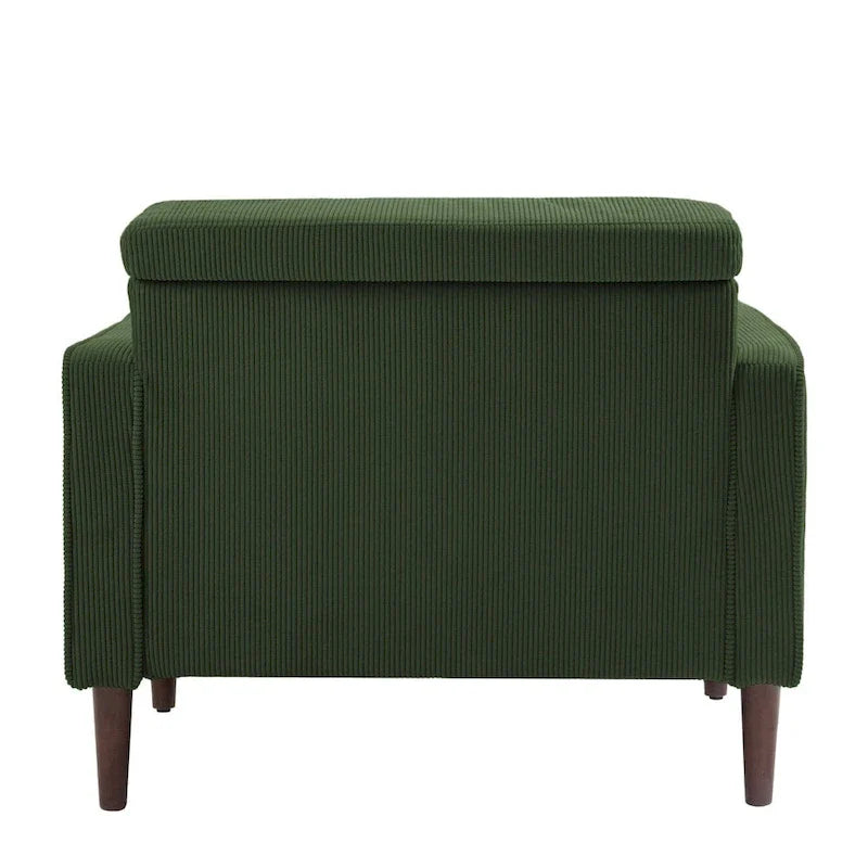 Modern Upholstered Accent Chairs, Corduroy Wide Armchairs For Living Room