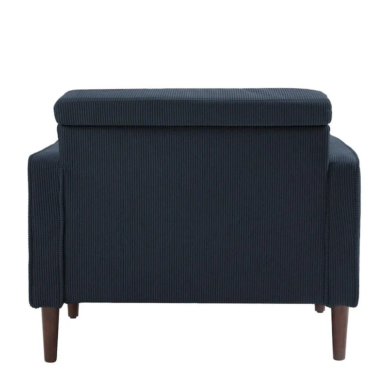 Modern Upholstered Accent Chairs, Corduroy Wide Armchairs For Living Room