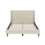 Luxurious Velvet Upholstered Platform Bed with Stylish Headboard