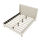 Luxurious Velvet Upholstered Platform Bed with Stylish Headboard
