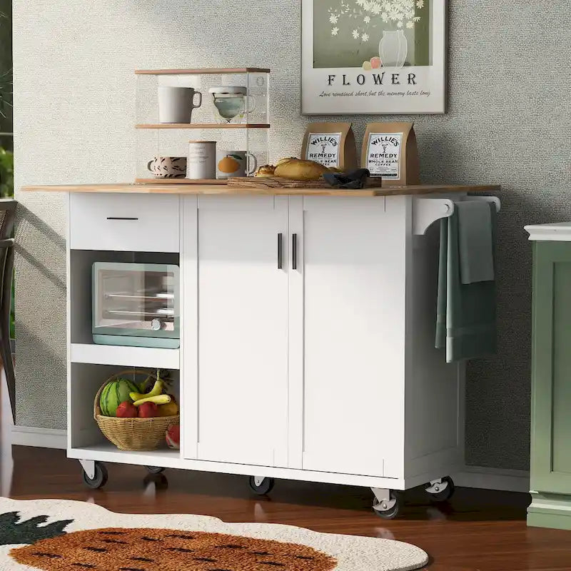 Kitchen Island With Foldable Counter Top(no include stool)