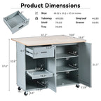 Kitchen Island With Foldable Counter Top(no include stool)