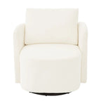 360 Swivel Chair, 29.9 Accent Barrel Armchair, Upholstered Swivel Sofa Chair with Curved Design