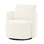 360 Swivel Chair, 29.9 Accent Barrel Armchair, Upholstered Swivel Sofa Chair with Curved Design