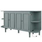 Farmhouse Murphy Bed Foldable Platform Bed Convertible Chest Cube Cabinet Bed with Curved Shelves and Charging Station