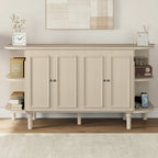 Farmhouse Murphy Bed Foldable Platform Bed Convertible Chest Cube Cabinet Bed with Curved Shelves and Charging Station