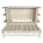 Farmhouse Murphy Bed Foldable Platform Bed Convertible Chest Cube Cabinet Bed with Curved Shelves and Charging Station