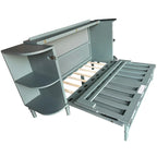 Farmhouse Murphy Bed Foldable Platform Bed Convertible Chest Cube Cabinet Bed with Curved Shelves and Charging Station