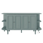 Farmhouse Murphy Bed Foldable Platform Bed Convertible Chest Cube Cabinet Bed with Curved Shelves and Charging Station