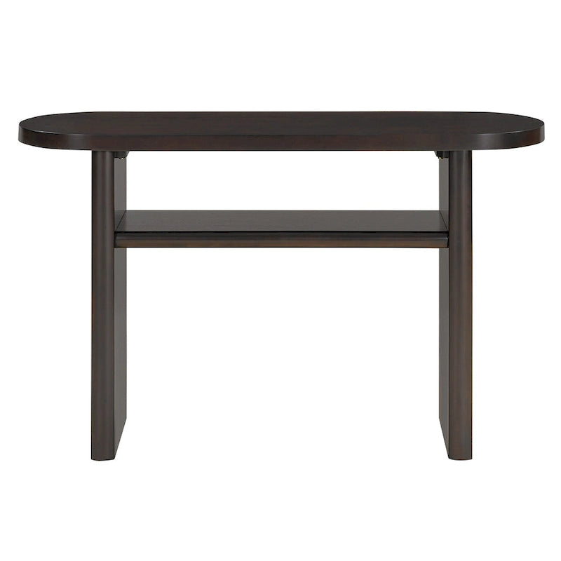 Elegant Minimalist Console Table with Rounded Edges and Sturdy Shelf Design for Entryway